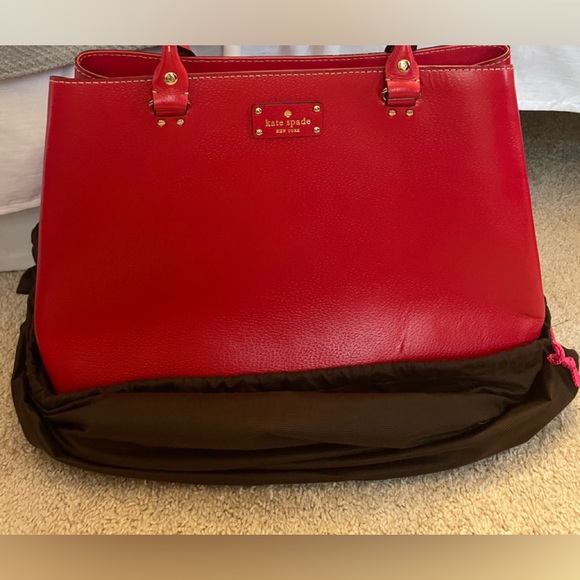 kate spade Bags Kate Spade Briefcase Red Leather Lightly Used Poshmark
